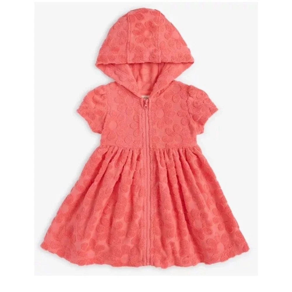 First Impressions Baby Girls Pink Sculpted Flower Terry Cloth Cover Up Size 24M